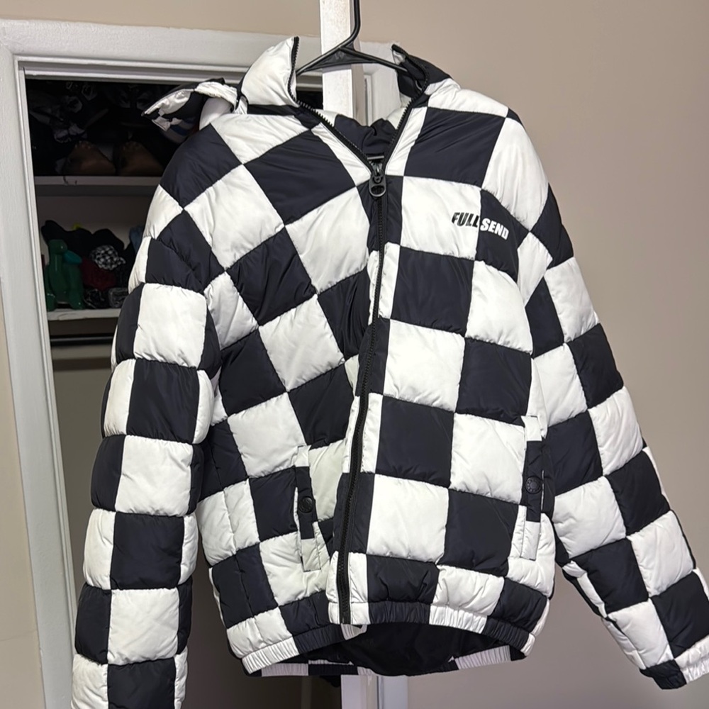 Full send Checkered Jacket - Black and White